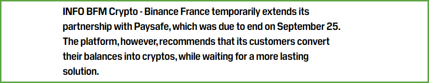 Paysafe取消加密货币银行业务，币安敦促用户将欧元兑换成 USDT