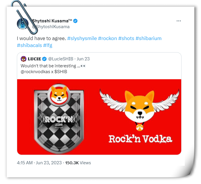 Shiba Inu lead developer is in favour of the potential partnership with Rock'n Vodka