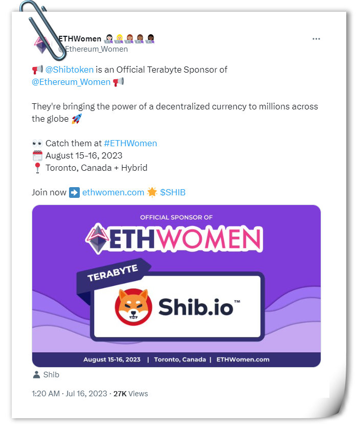 Shiba Inu Builds Partnership with Female-focused ETHWomen Hackathon