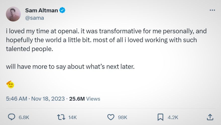 Sam Altman被OpenAI辞退